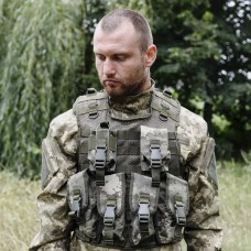 Тактичний жилет розвантажувальний. Розвантаження сітки, Oxford. Колір зелений камуфляж.