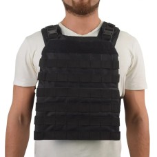 Плитоноска (пластині 25х30), колір чорний. MOLLE (перед/спина)