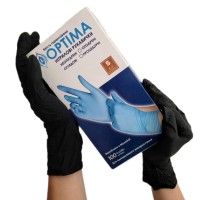 Перчатки нитриловые, процедурные, неопудренные, черные L