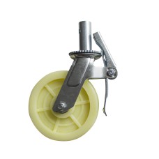 Ролик пластик SFC001-K D=200 мм,35х85мм, з гальмом, білий