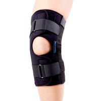 Наколенник с металлическими шарнирами для сильной фиксации Реабилитимед К-1 черный, L